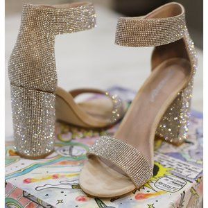 Jeffrey Campbell Lindsay Champagne Heels Sandals Free People Anthropologie